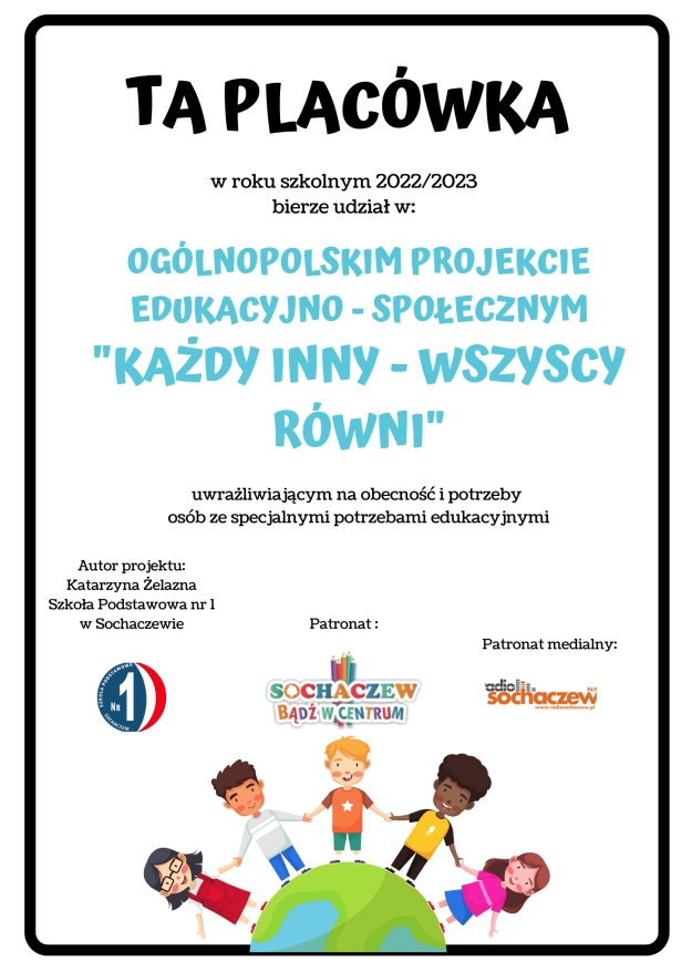 Udział w projekcie „Każdy inny- wszyscy równi”